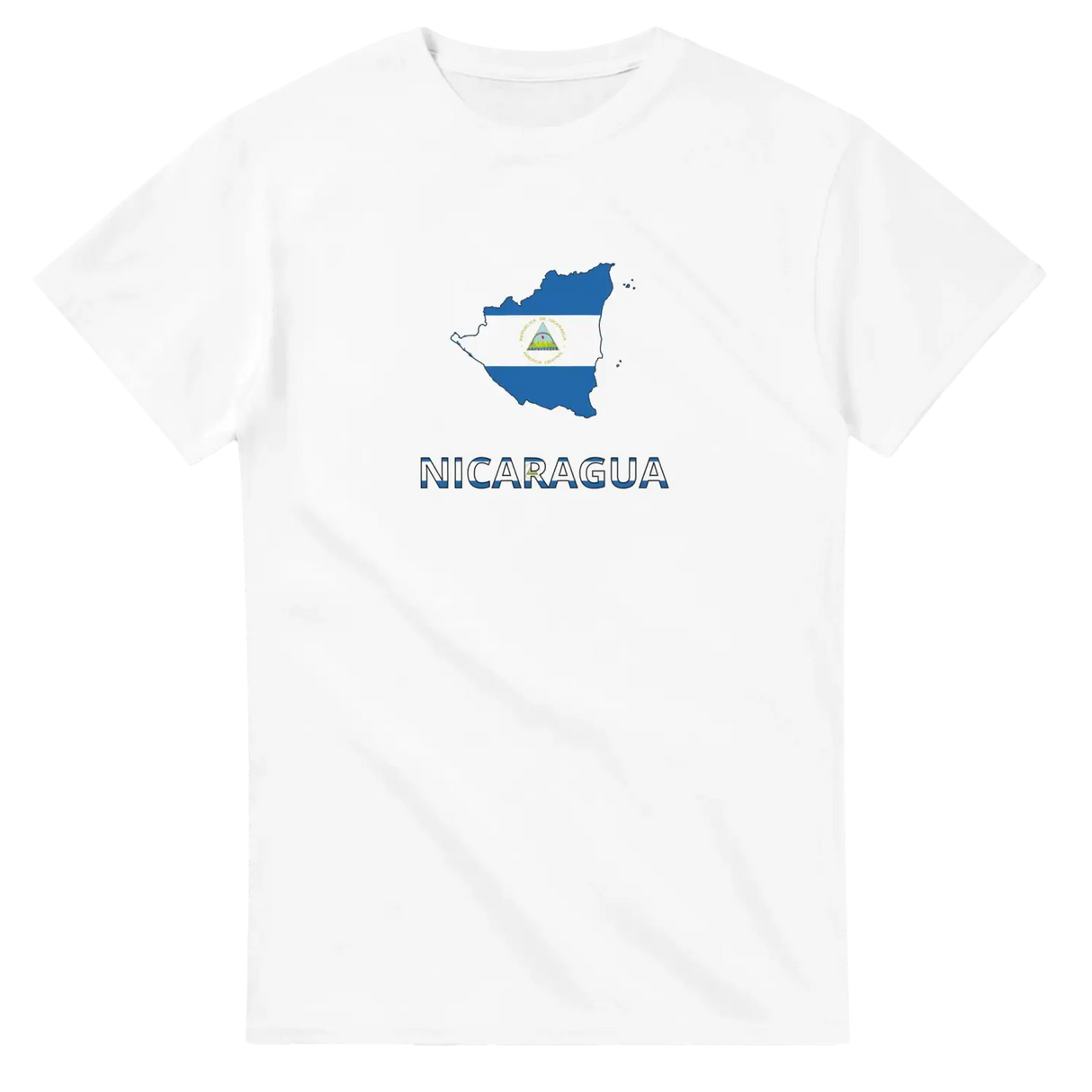 T-shirt drapeau nicaragua en carte - pixelforma