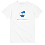 T-shirt drapeau nicaragua en carte - pixelforma