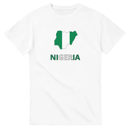 T-shirt drapeau nigeria en carte - pixelforma