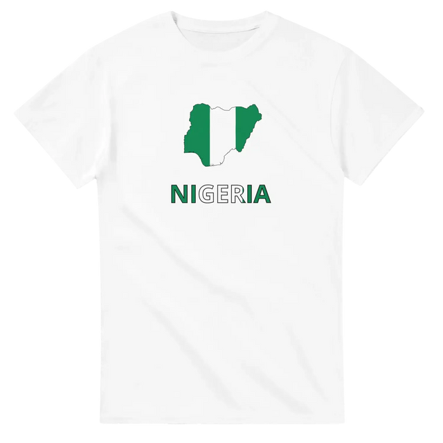 T-shirt drapeau nigeria en carte - pixelforma