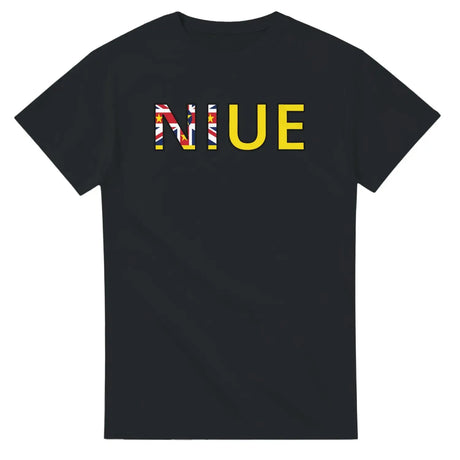 T-shirt drapeau niue en écriture - pixelforma