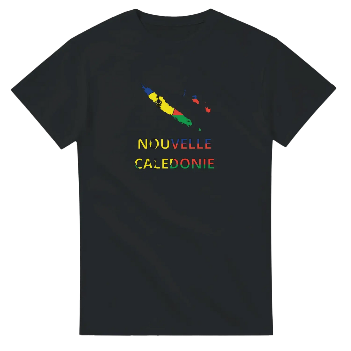 T-shirt drapeau nouvelle-calédonie en carte - pixelforma