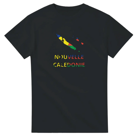 T-shirt drapeau nouvelle-calédonie en carte - pixelforma