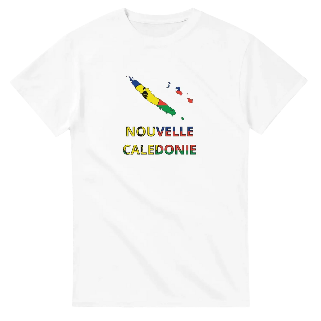 T-shirt drapeau nouvelle-calédonie en carte - pixelforma