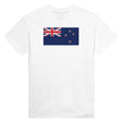 T-shirt drapeau nouvelle-zélande brodé en coton mélangé