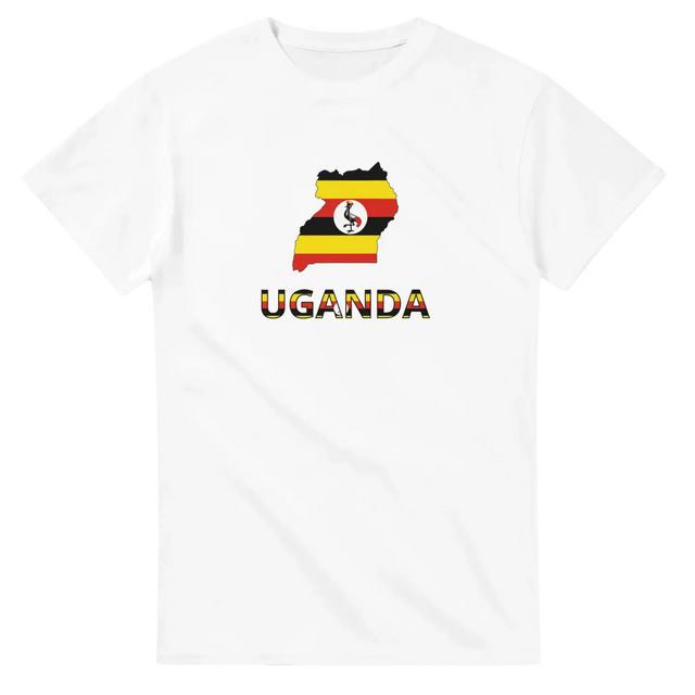 T-shirt drapeau ouganda carte - pixelforma