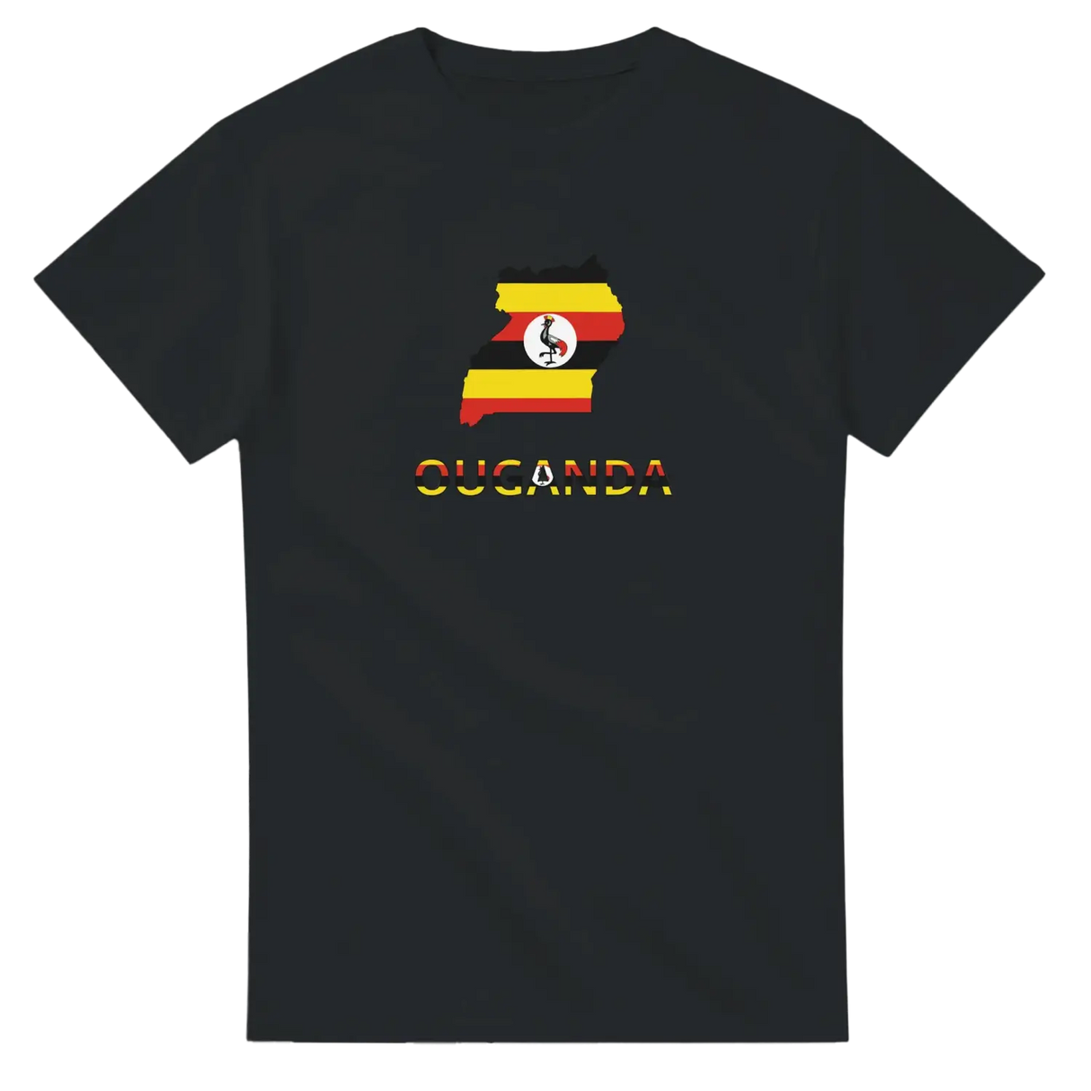 T-shirt drapeau ouganda en carte - pixelforma