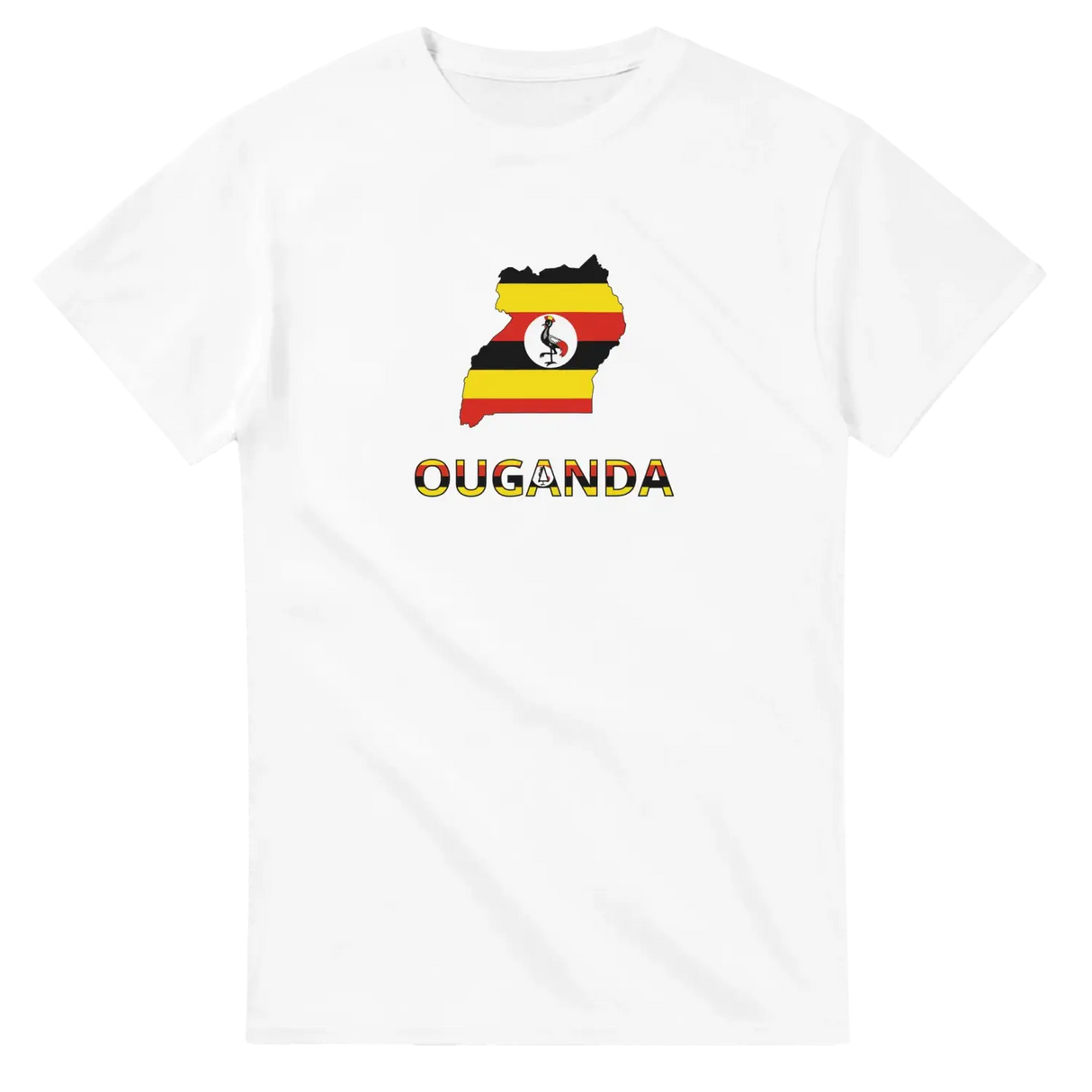 T-shirt drapeau ouganda en carte - pixelforma