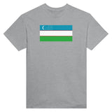 T-shirt drapeau ouzbékistan brodé coton mélangé élégant