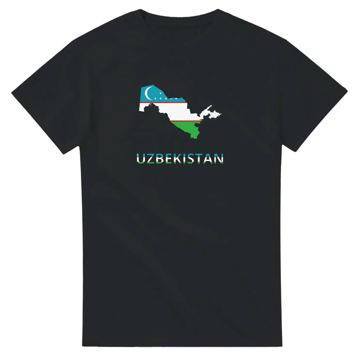 T-shirt drapeau ouzbékistan carte - pixelforma