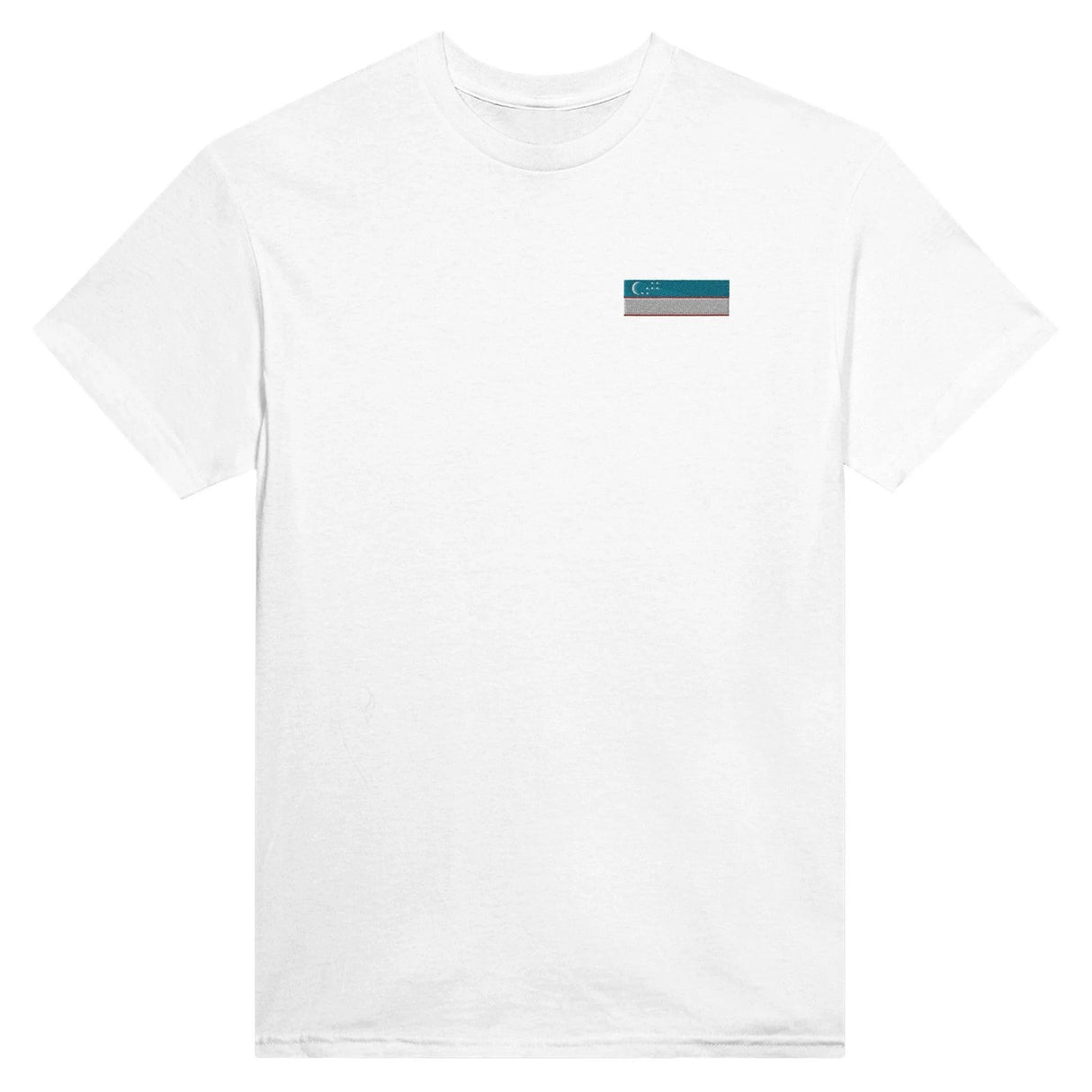 T-shirt drapeau ouzbékistan coton mélangé broderie couleur