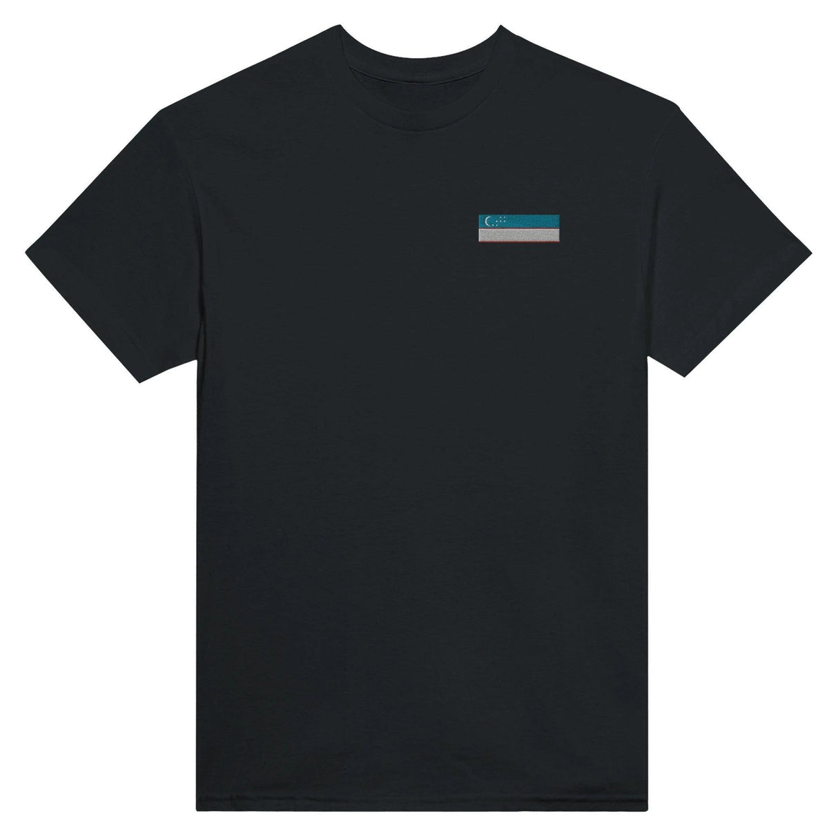 T-shirt drapeau ouzbékistan coton mélangé broderie couleur