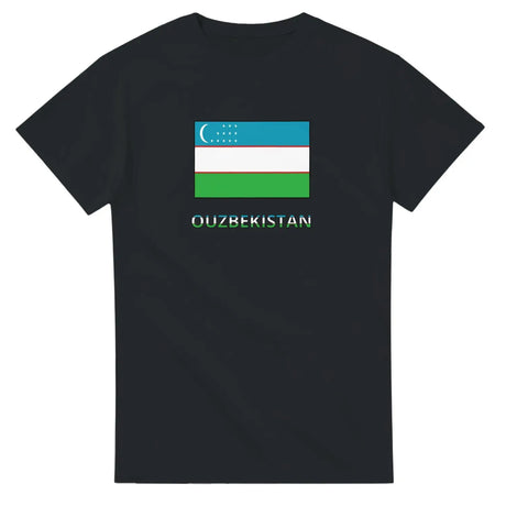 T-shirt drapeau ouzbékistan en texte - pixelforma