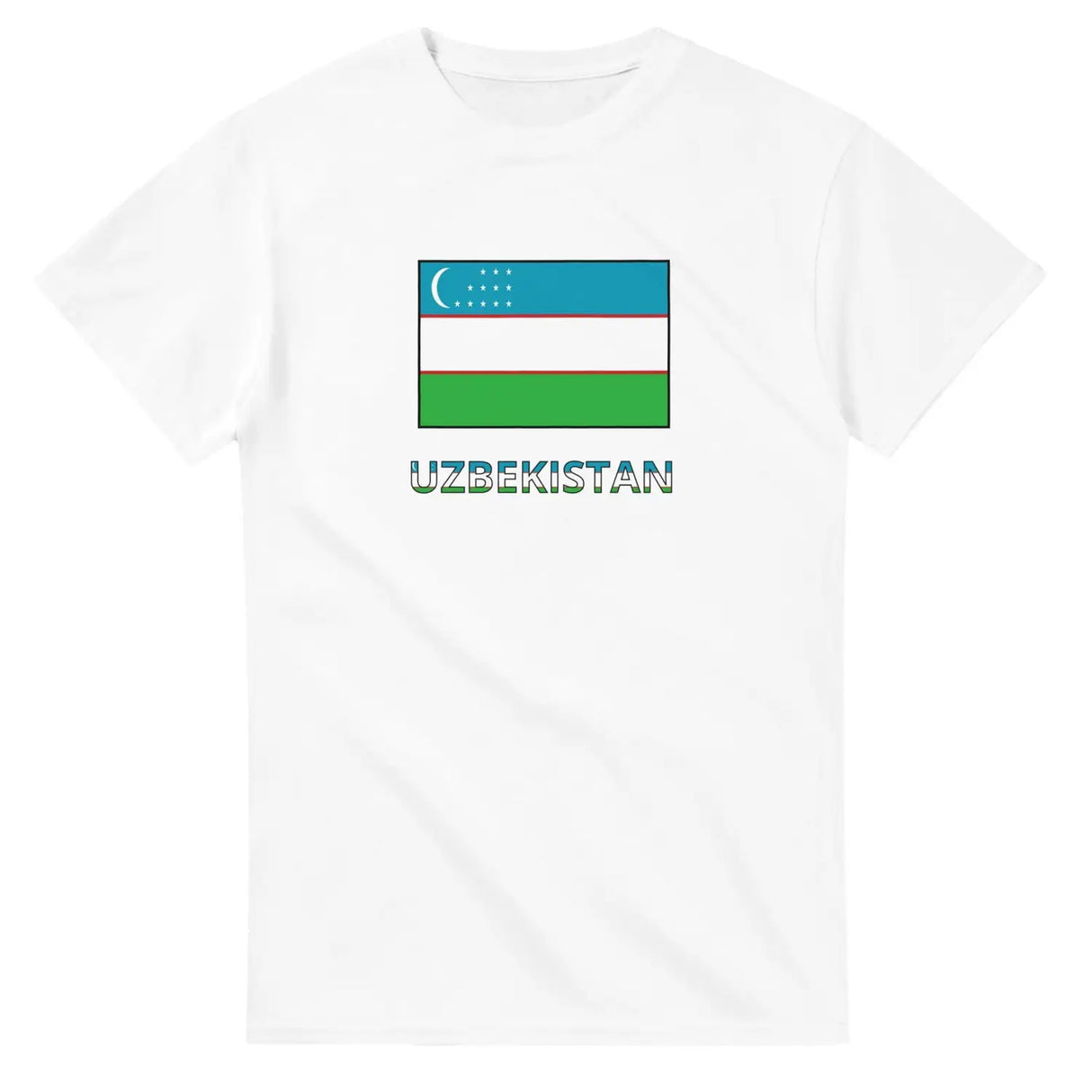 T-shirt drapeau ouzbékistan texte - pixelforma