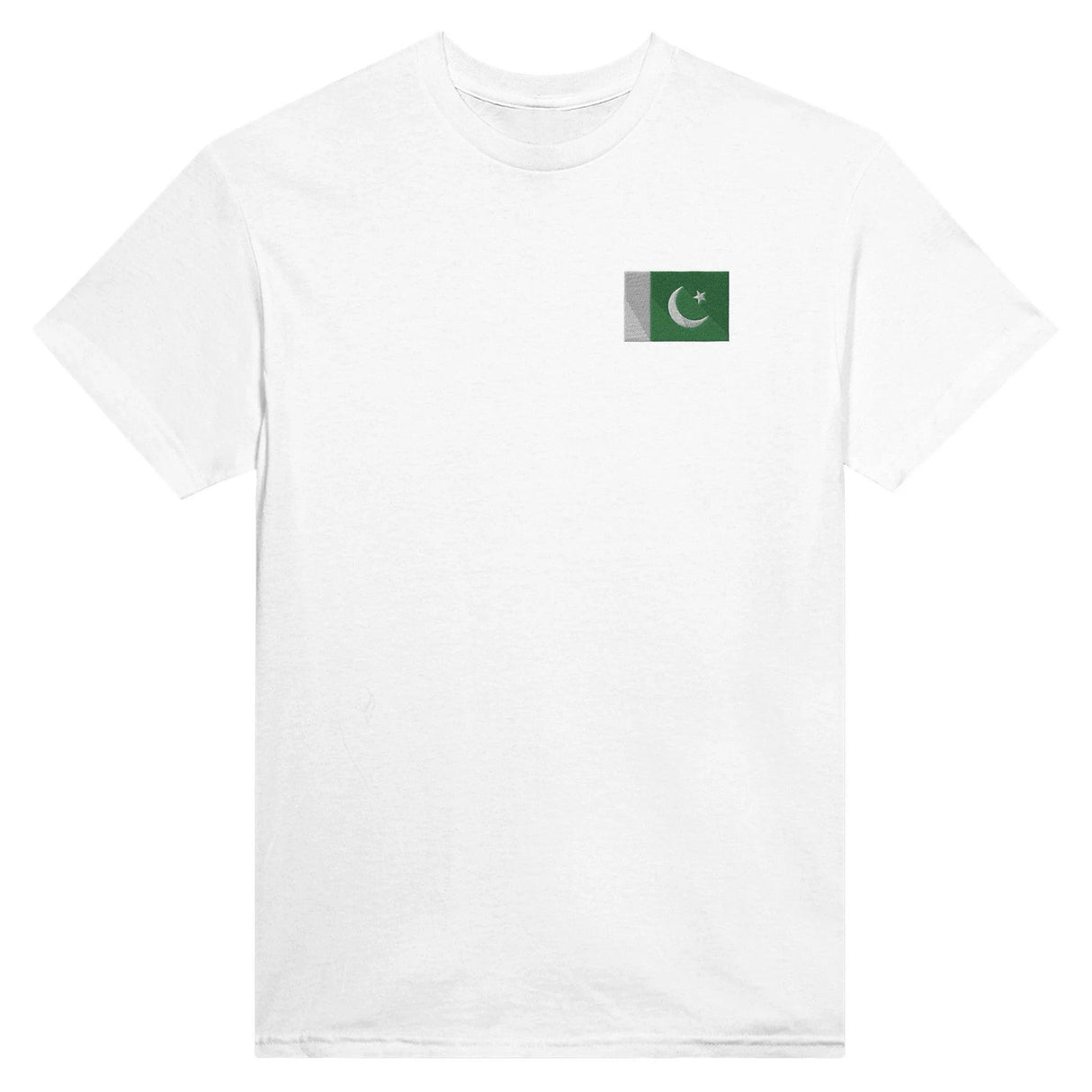 T-shirt drapeau pakistan broderie couleur coton épais