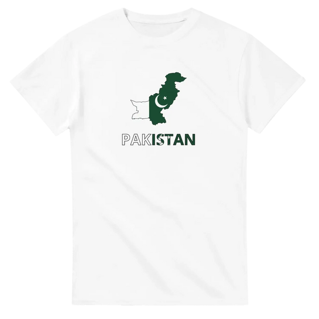 T-shirt drapeau pakistan en carte - pixelforma