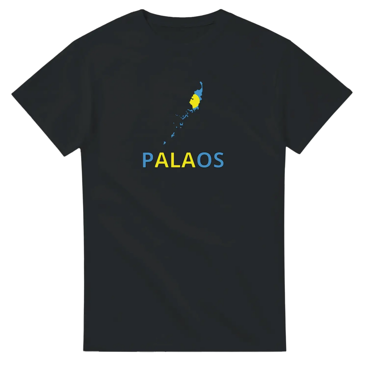 T-shirt drapeau palaos en carte - pixelforma