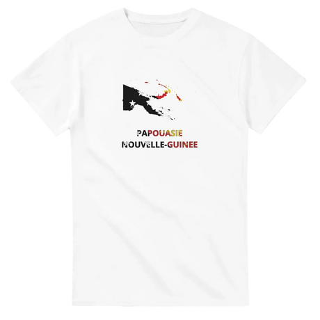 T-shirt drapeau papouasie-nouvelle-guinée en carte - pixelforma