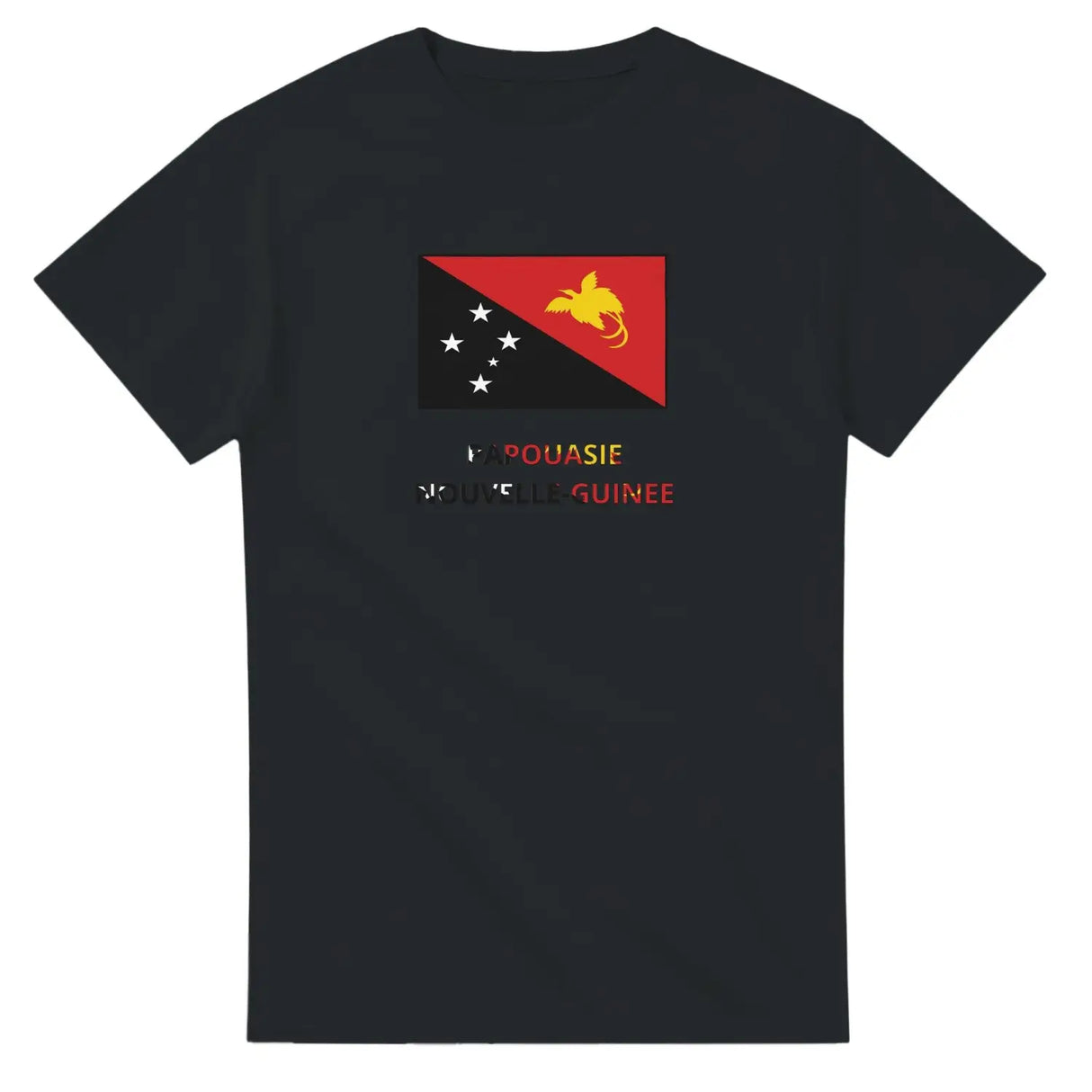 T-shirt drapeau papouasie-nouvelle-guinée en texte - pixelforma