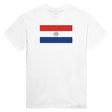 T-shirt drapeau paraguay brodé en coton mélangé élégant