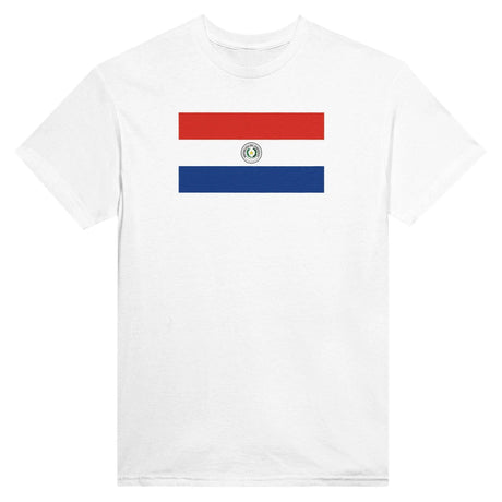 T-shirt drapeau paraguay brodé en coton mélangé élégant