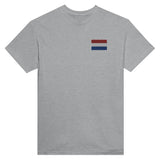T-shirt drapeau pays-bas broderie couleur coton épais