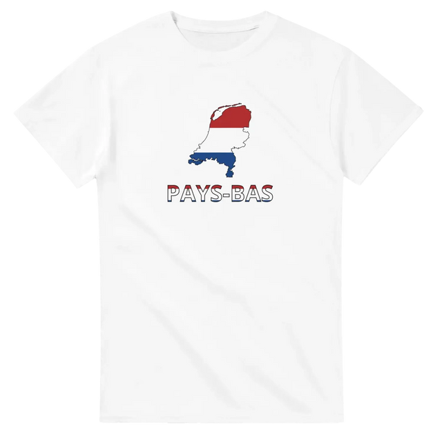 T-shirt drapeau pays-bas en carte - pixelforma