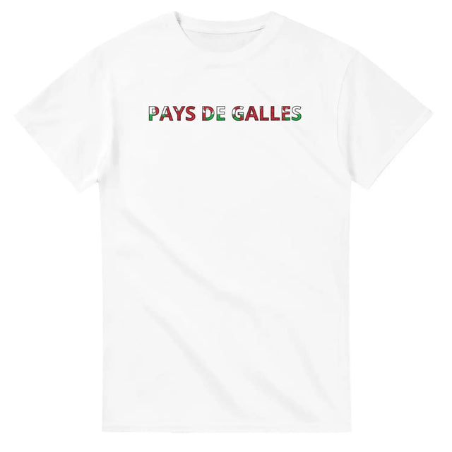 T-shirt drapeau pays de galles en écriture - pixelforma