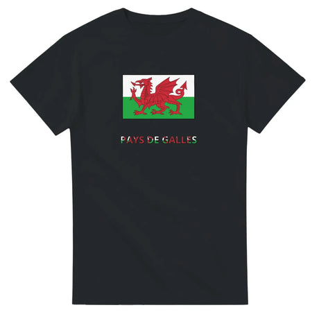 T-shirt drapeau pays de galles en texte - pixelforma