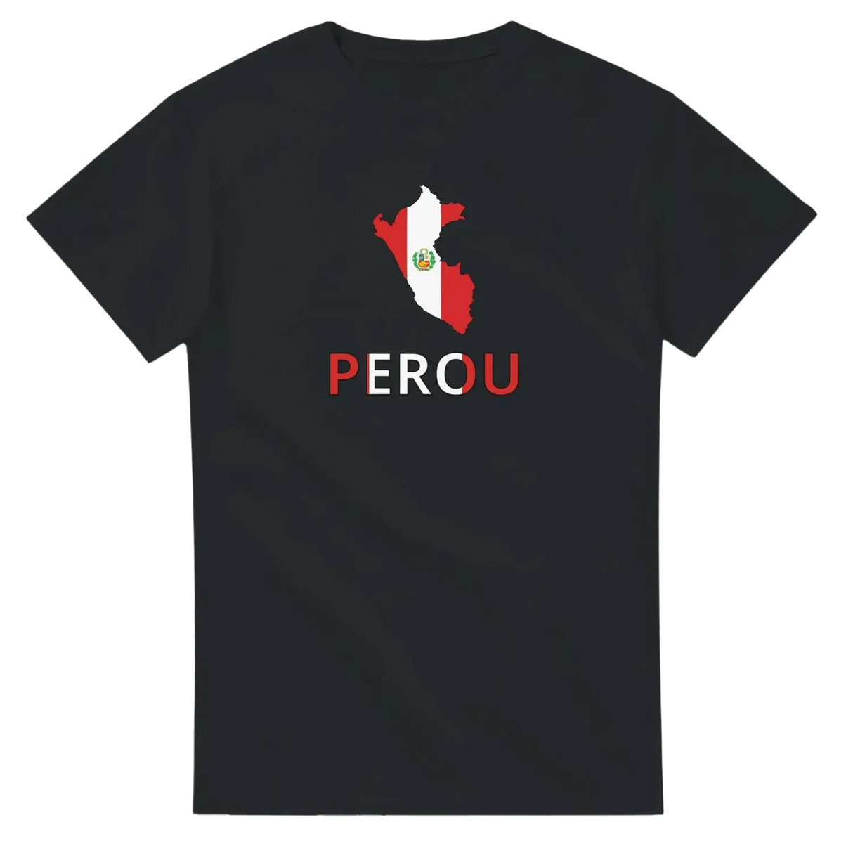 T-shirt drapeau pérou en carte - pixelforma