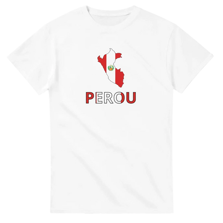 T-shirt drapeau pérou en carte - pixelforma