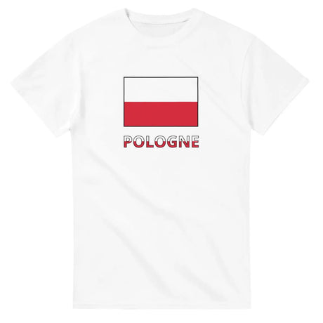 T-shirt drapeau pologne en texte - pixelforma