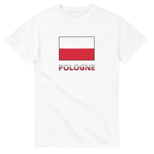 T-shirt drapeau pologne en texte - pixelforma