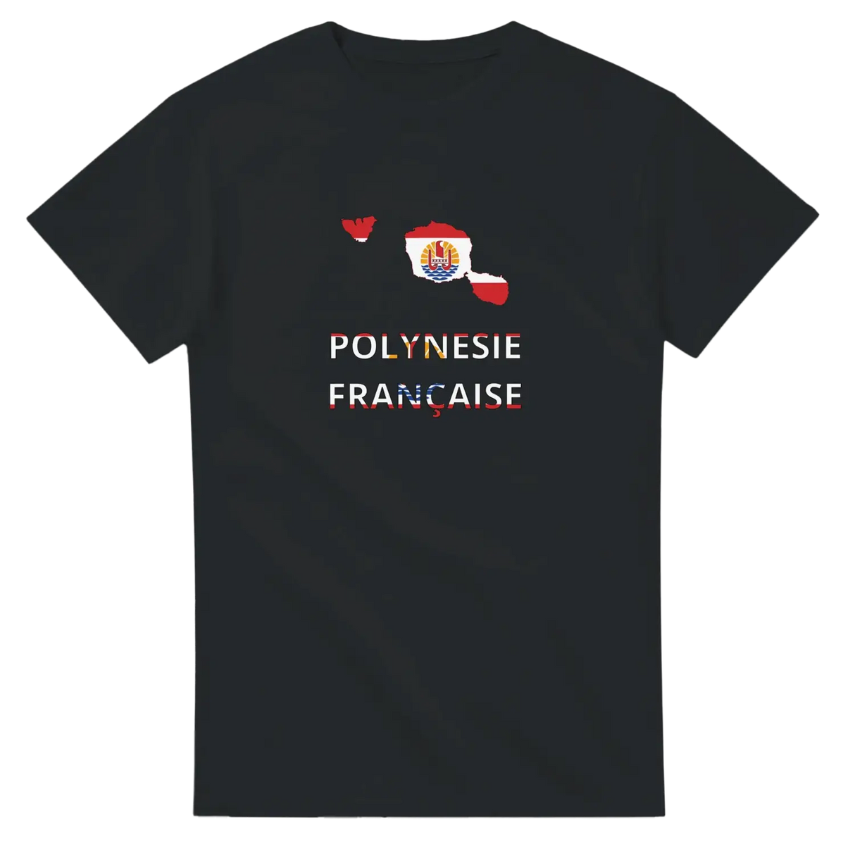 T-shirt drapeau polynésie française en carte - pixelforma