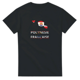 T-shirt drapeau polynésie française en carte - pixelforma