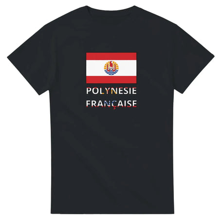 T-shirt drapeau polynésie française en texte - pixelforma