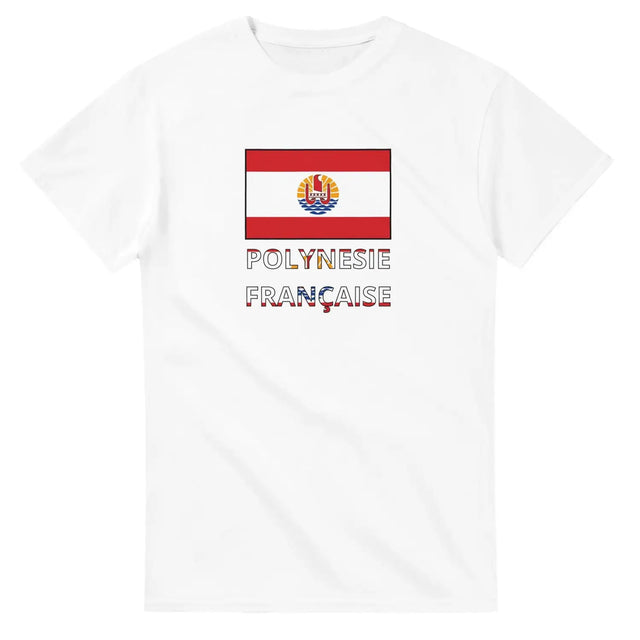 T-shirt drapeau polynésie française en texte - pixelforma