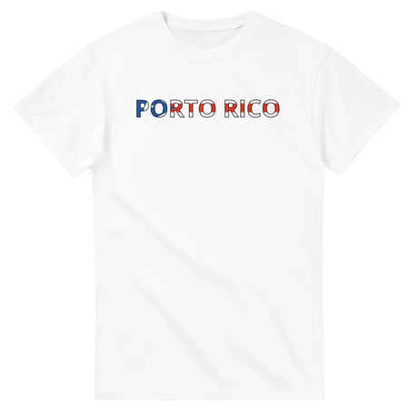 T-shirt Drapeau Porto Rico en écriture - Pixelforma 