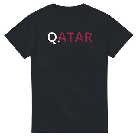 T-shirt drapeau qatar en écriture - pixelforma