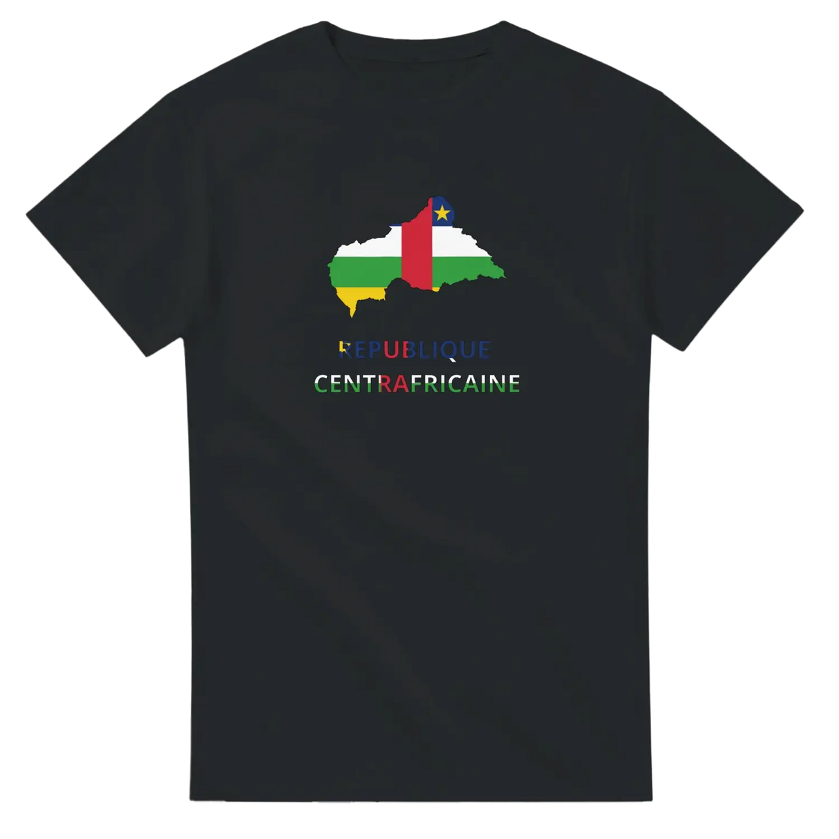 T-shirt drapeau république centrafricaine en carte - pixelforma