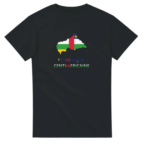 T-shirt drapeau république centrafricaine en carte - pixelforma