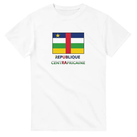 T-shirt drapeau république centrafricaine en texte - pixelforma