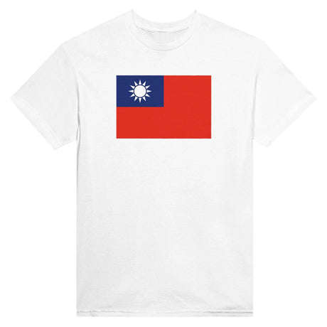 T-shirt drapeau république de chine brodé coton mélangé