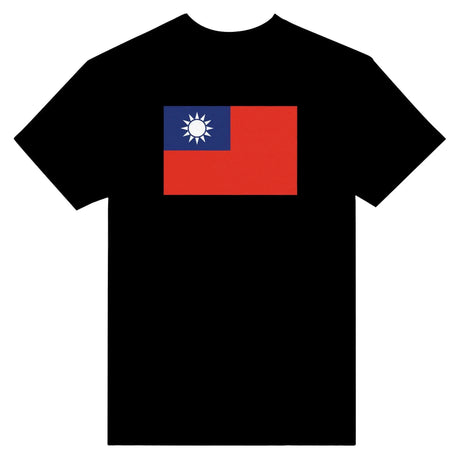 T-shirt drapeau république de chine brodé coton mélangé
