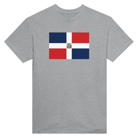 T-shirt drapeau république dominicaine brodé coton mélangé