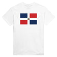 T-shirt drapeau république dominicaine brodé coton mélangé