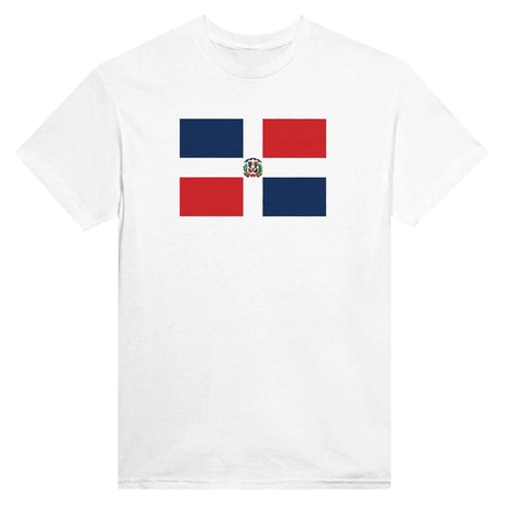 T-shirt drapeau république dominicaine brodé coton mélangé