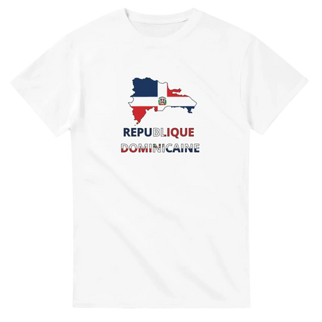 T-shirt drapeau république dominicaine en carte - pixelforma