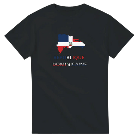 T-shirt drapeau république dominicaine en carte - pixelforma