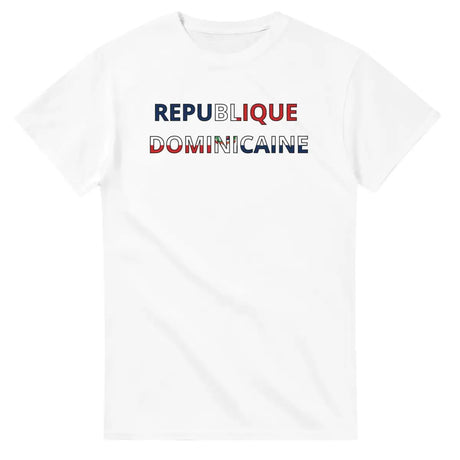 T-shirt Drapeau République dominicaine en écriture - Pixelforma 